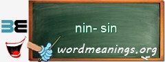 WordMeaning blackboard for nin-sin